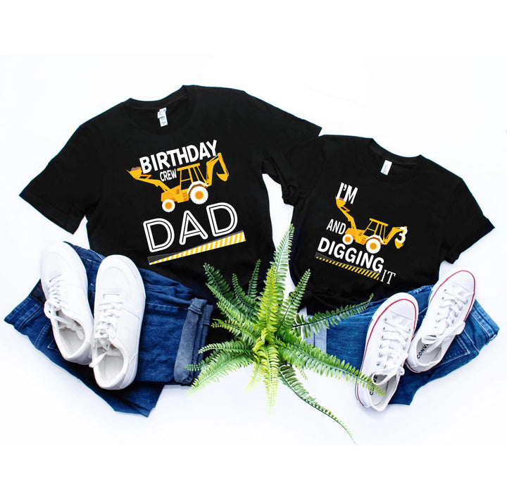 Custom Construction Birthday Shirt - Family Crew Tee | Diggin' It Shirtprintingcenter