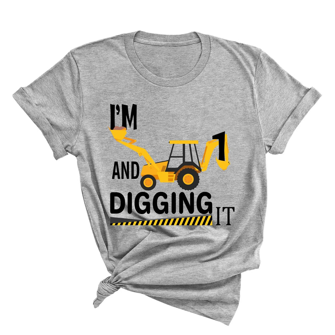 Custom Construction Birthday Shirt - Family Crew Tee | Diggin' It Shirtprintingcenter