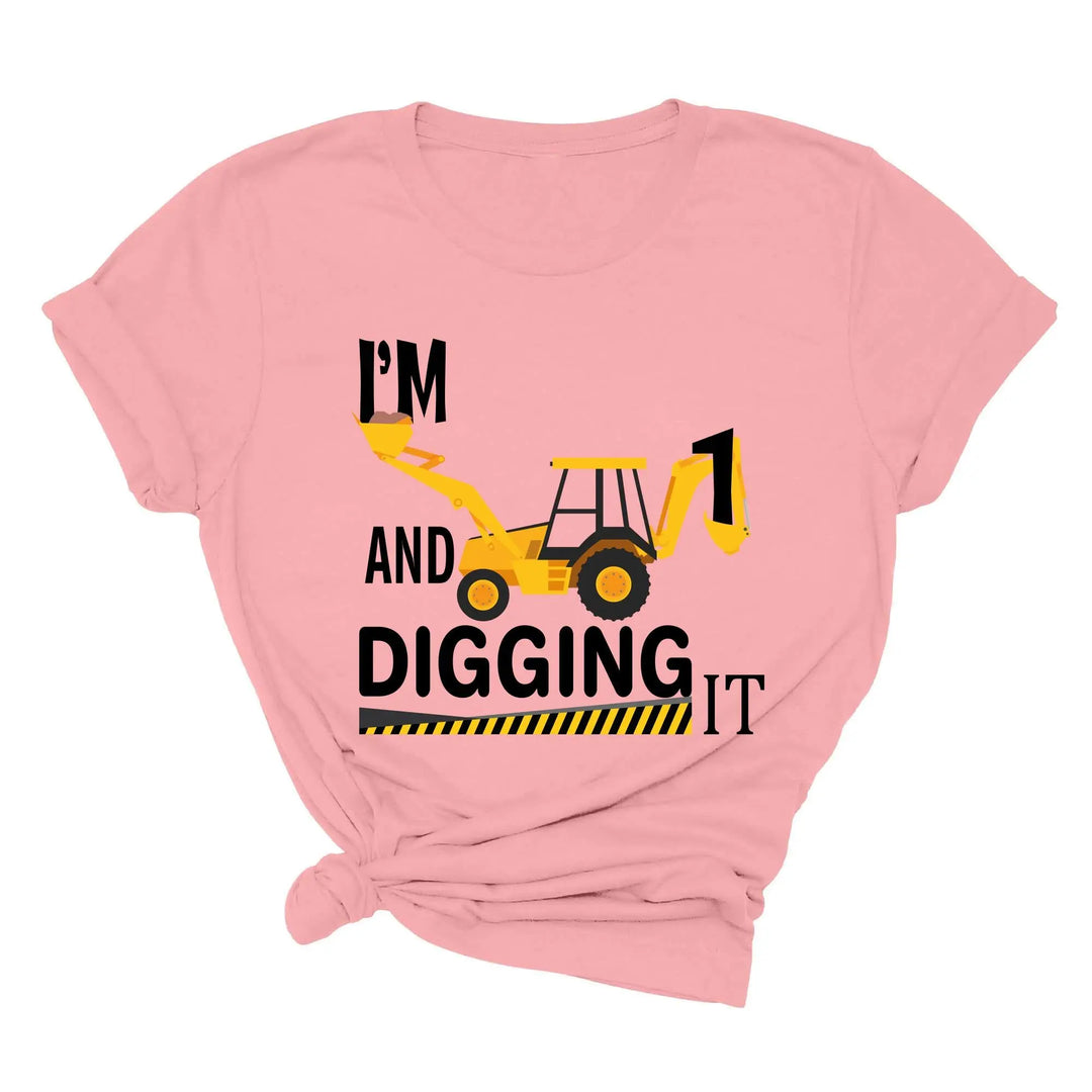 Custom Construction Birthday Shirt - Family Crew Tee | Diggin' It Shirtprintingcenter