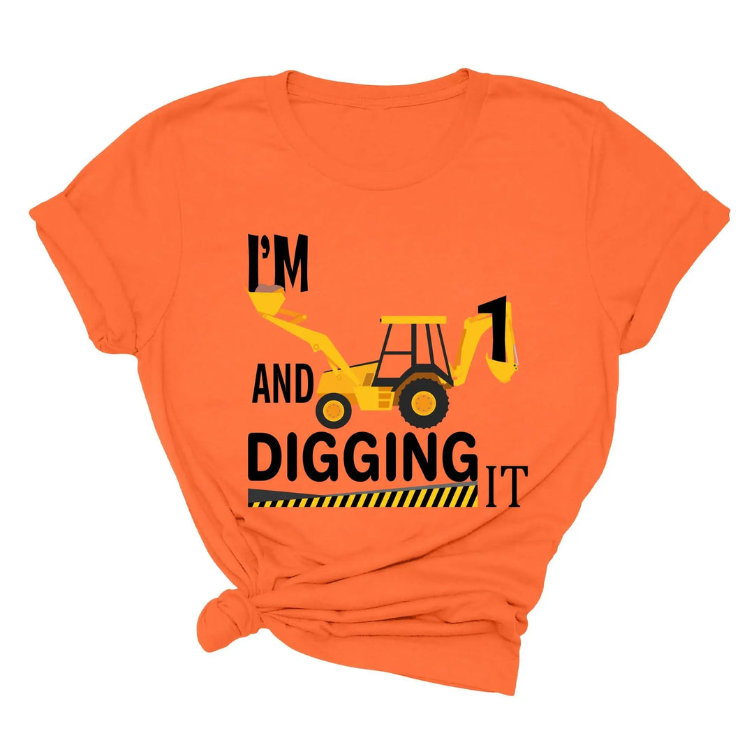 Custom Construction Birthday Shirt - Family Crew Tee | Diggin' It Shirtprintingcenter