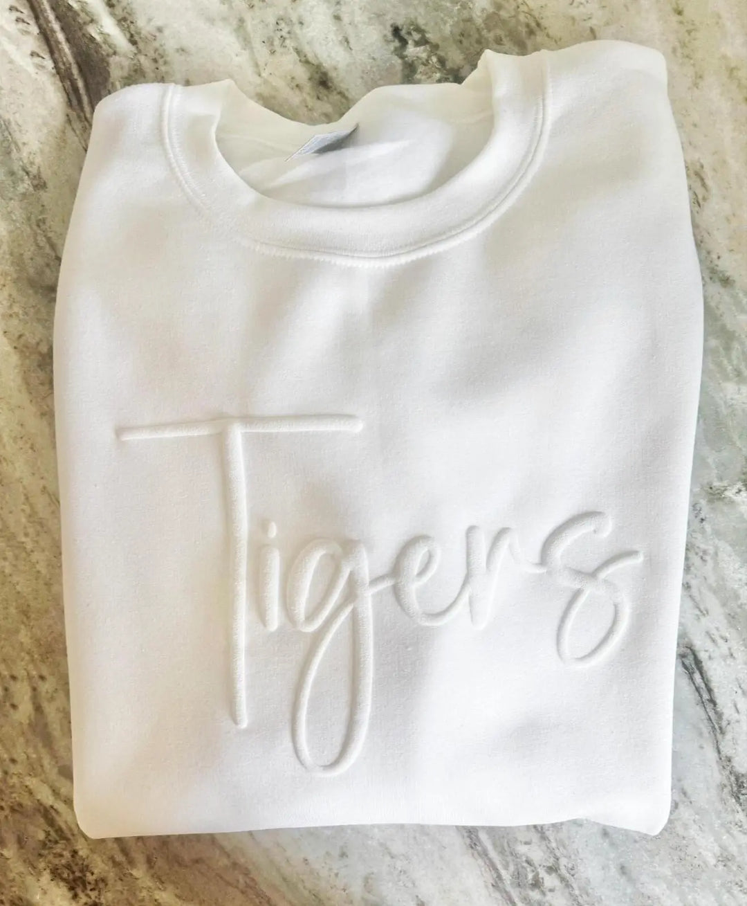 Custom Puff Sweatshirt, Custom Puff Embossed Team Name Crewneck, Custom Puff Print School Mascot Sweatshirt