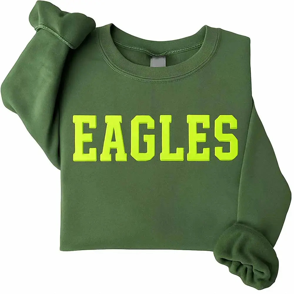 Custom Puff Sweatshirt, Custom Puff Embossed Team Name Crewneck, Custom Puff Print School Mascot Sweatshirt, Metallic Puff Shirtprintingcenter