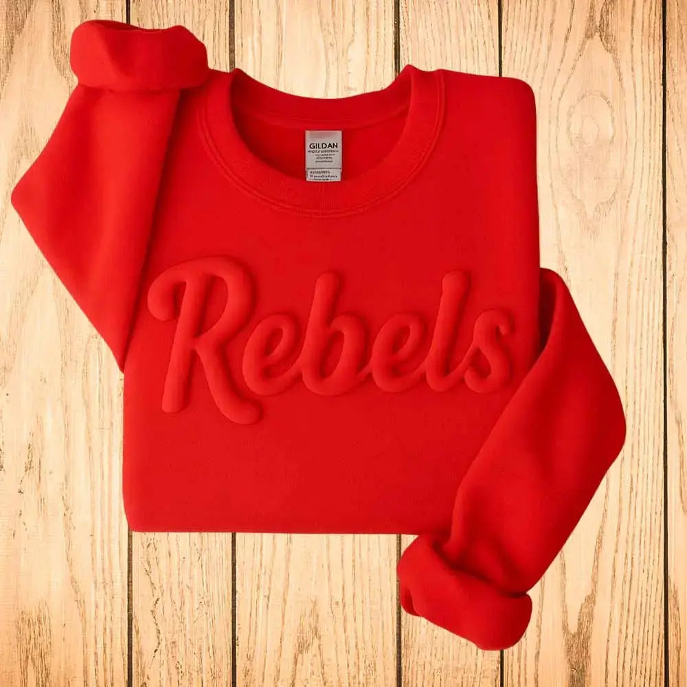 Custom Puff Sweatshirt, Custom Puff Embossed Team Name Crewneck, Custom Puff Print School Mascot Sweatshirt, Metallic Puff Shirtprintingcenter