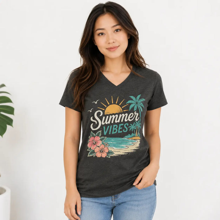 Camiseta unisex de manga corta con cuello en V Bella+Canvas personalizada 3005-3005CVC