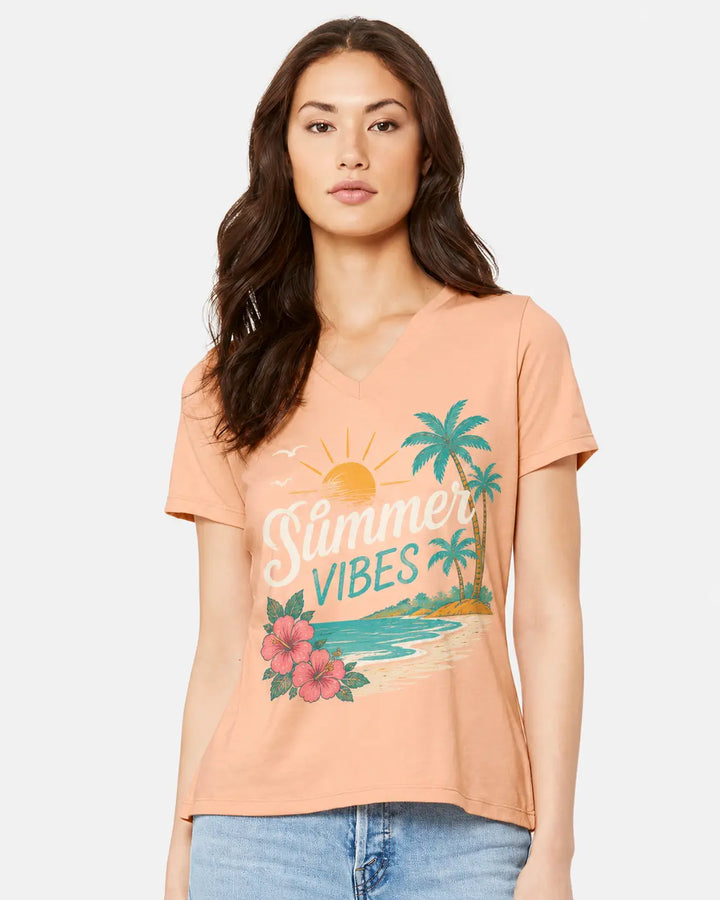 Camiseta de manga corta con cuello en V para mujer Bella+Canvas 6405-6405CVC