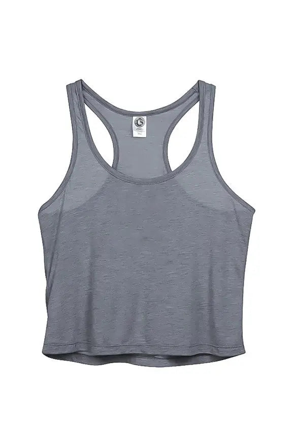 US Blanks Women's Sheer Cropped Racer Tank Top - US510