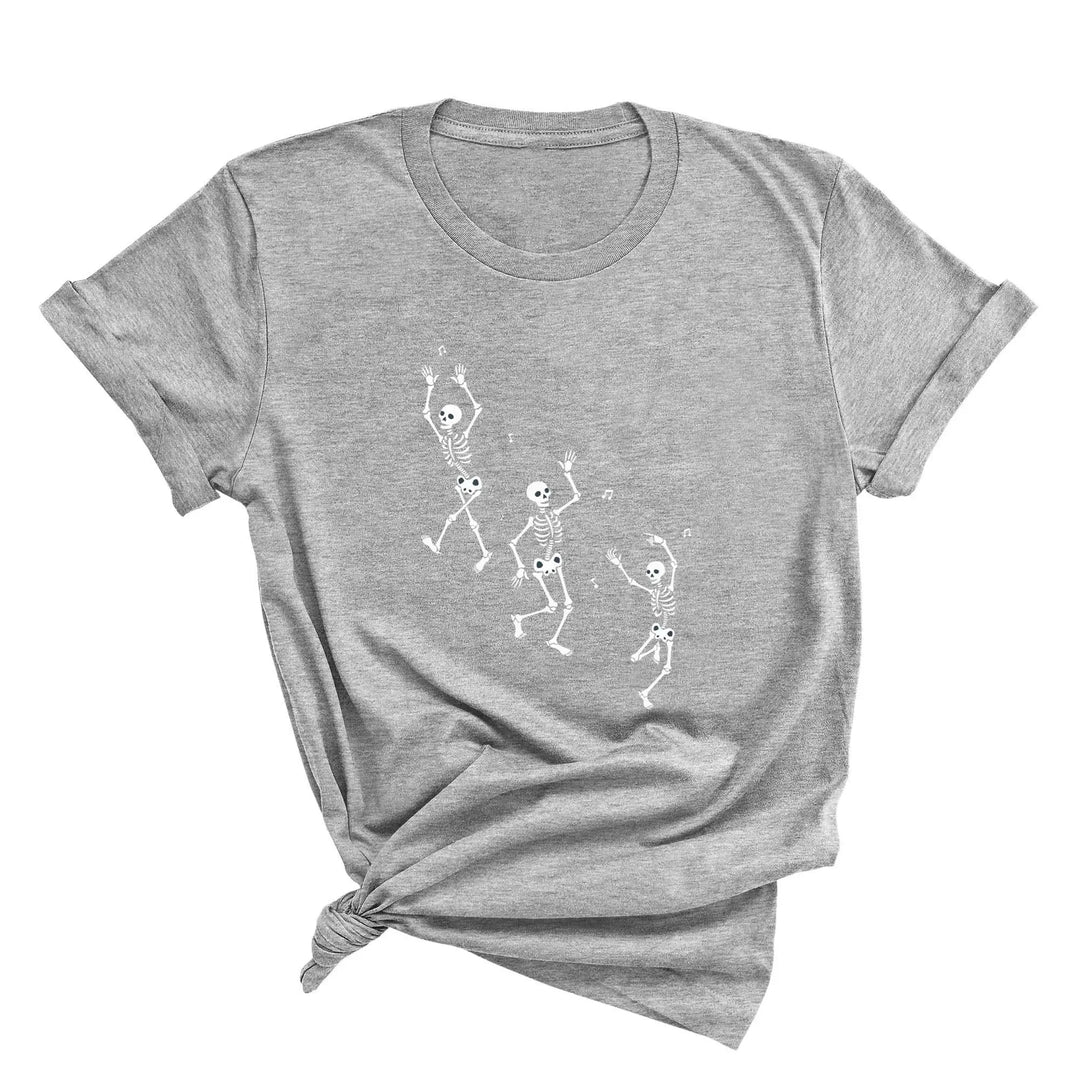 Dancing Skeleton Halloween Party Shirt | Spooky Season Minimalist Fall Tee Shirtprintingcenter