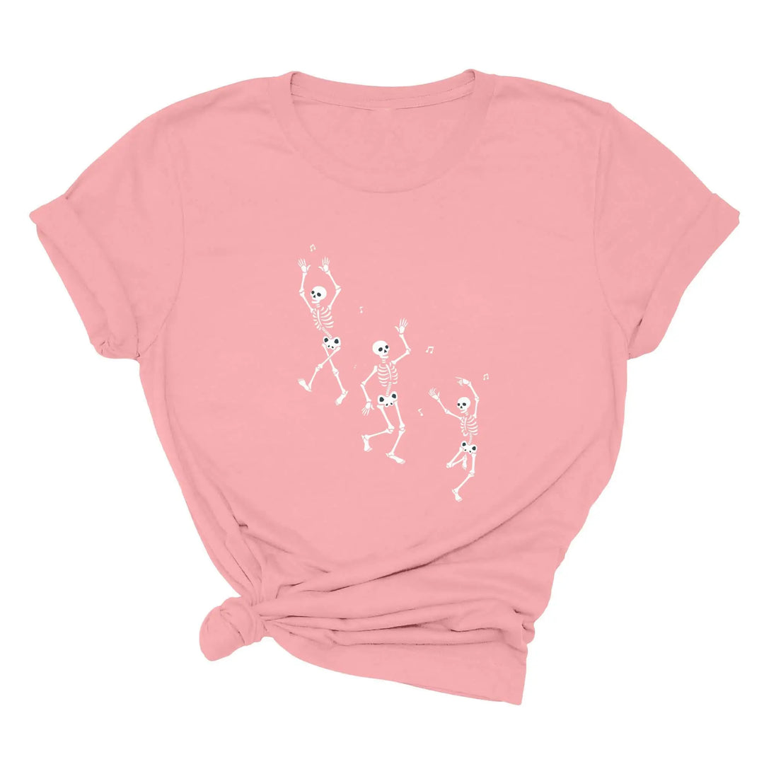 Dancing Skeleton Halloween Party Shirt | Spooky Season Minimalist Fall Tee Shirtprintingcenter