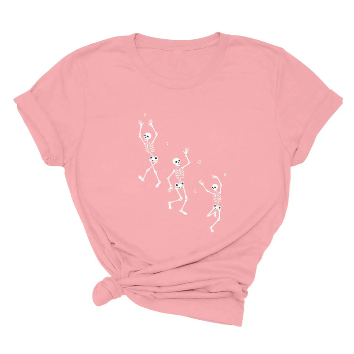Dancing Skeleton Halloween Party Shirt | Spooky Season Minimalist Fall Tee Shirtprintingcenter