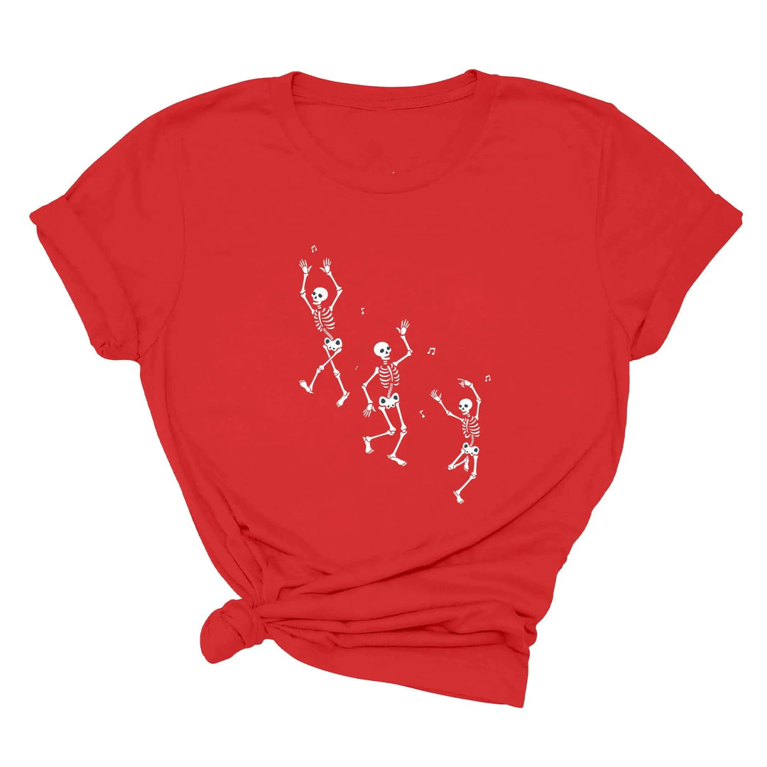 Dancing Skeleton Halloween Party Shirt | Spooky Season Minimalist Fall Tee Shirtprintingcenter