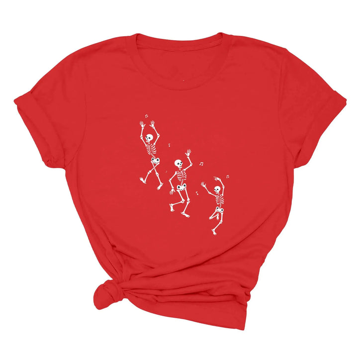 Dancing Skeleton Halloween Party Shirt | Spooky Season Minimalist Fall Tee Shirtprintingcenter