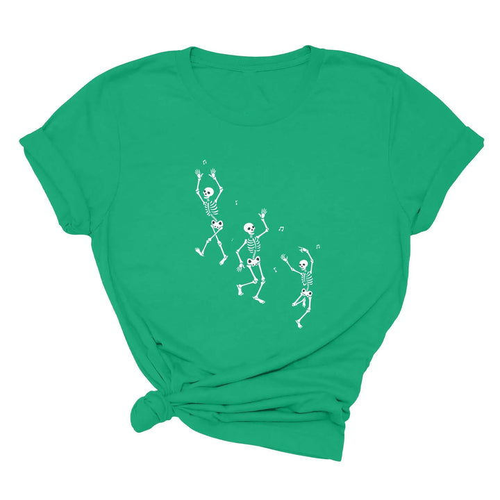Dancing Skeleton Halloween Party Shirt | Spooky Season Minimalist Fall Tee Shirtprintingcenter