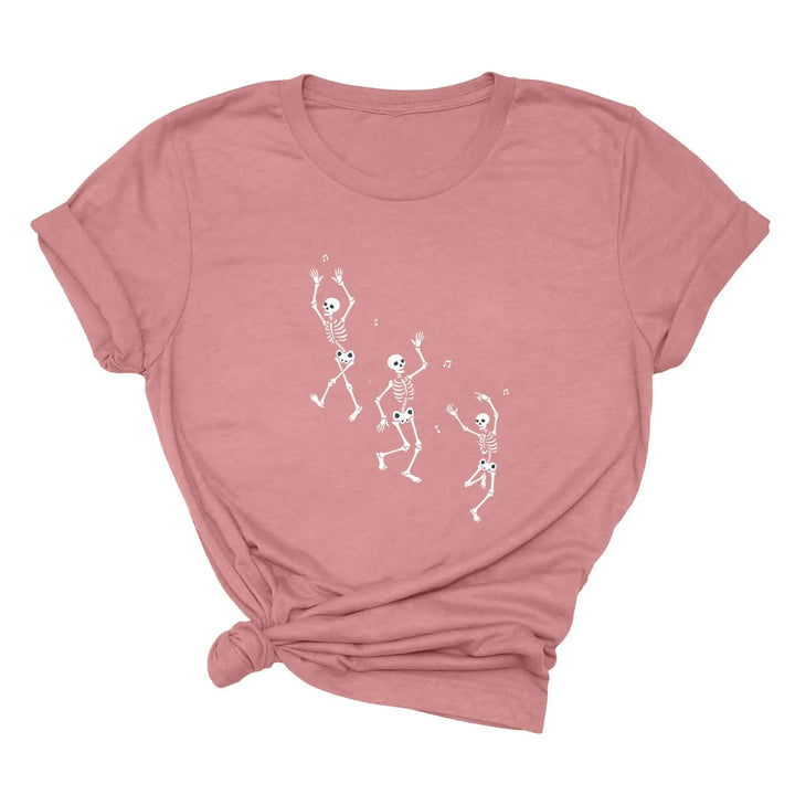 Dancing Skeleton Halloween Party Shirt | Spooky Season Minimalist Fall Tee Shirtprintingcenter