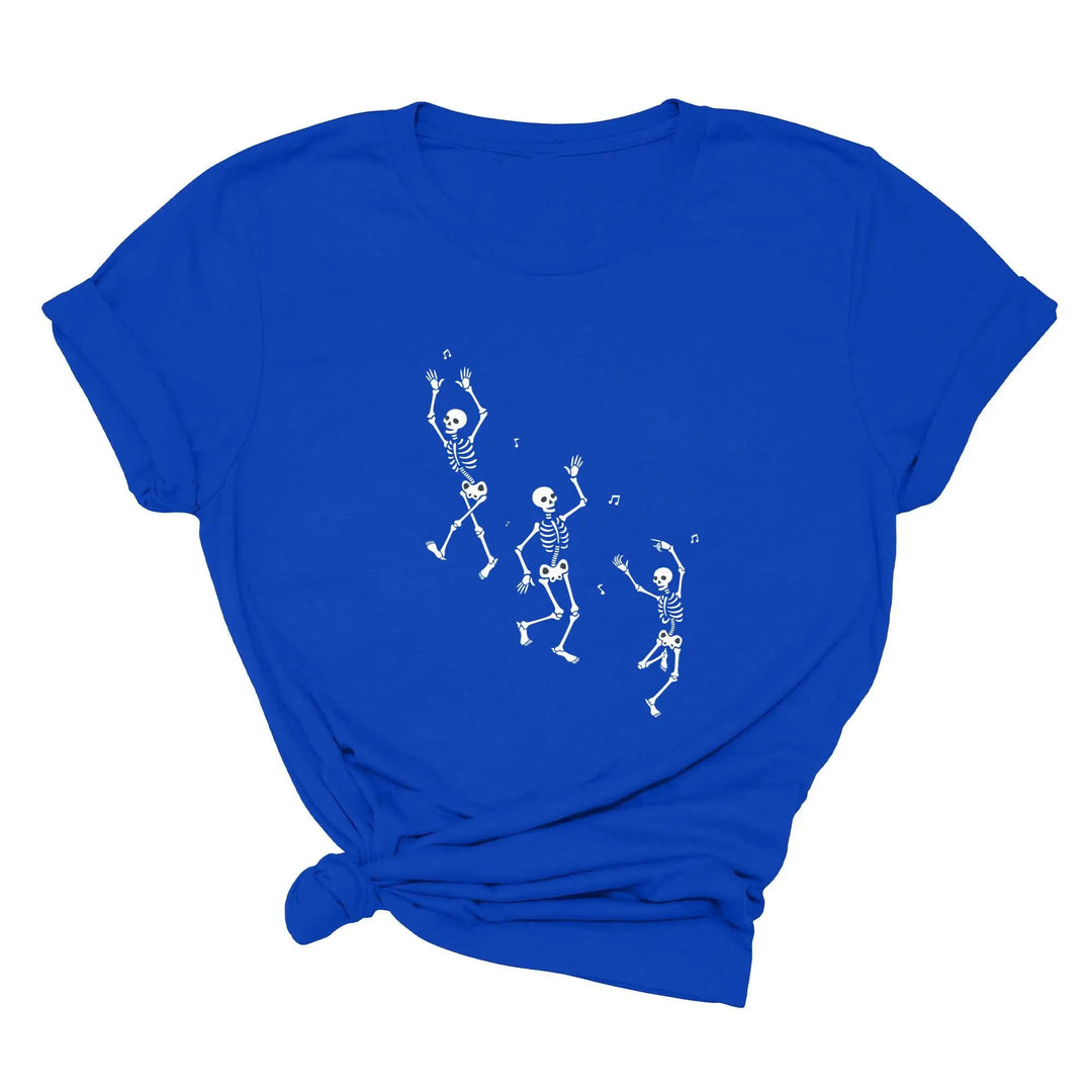 Dancing Skeleton Halloween Party Shirt | Spooky Season Minimalist Fall Tee Shirtprintingcenter