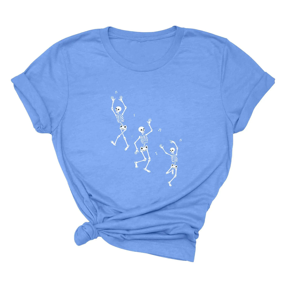 Dancing Skeleton Halloween Party Shirt | Spooky Season Minimalist Fall Tee Shirtprintingcenter