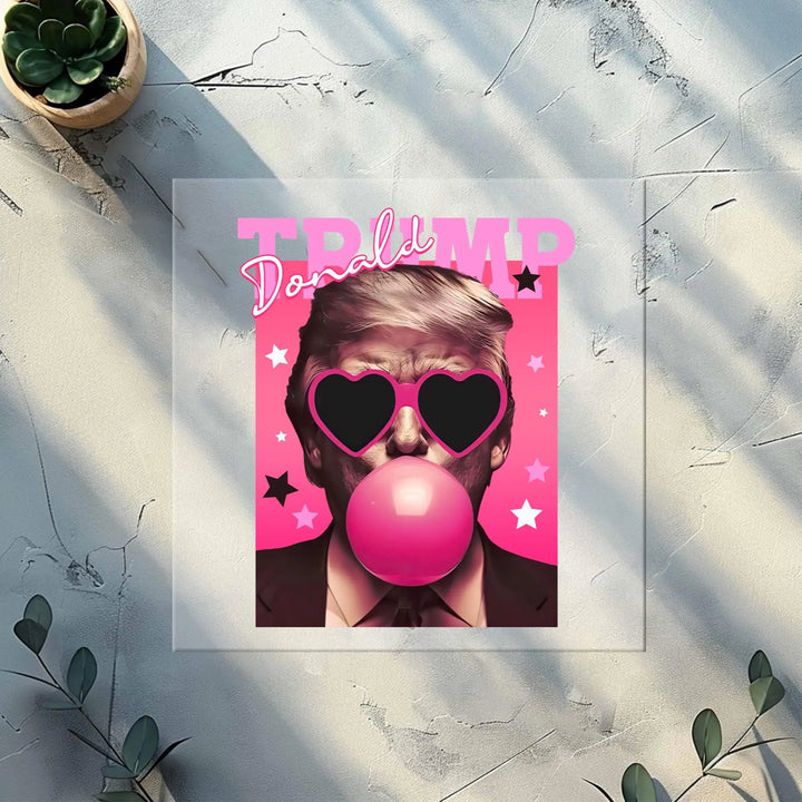 Donald Trump Bubble Gum DTF | Funny Trump Pink Sunglasses DTF