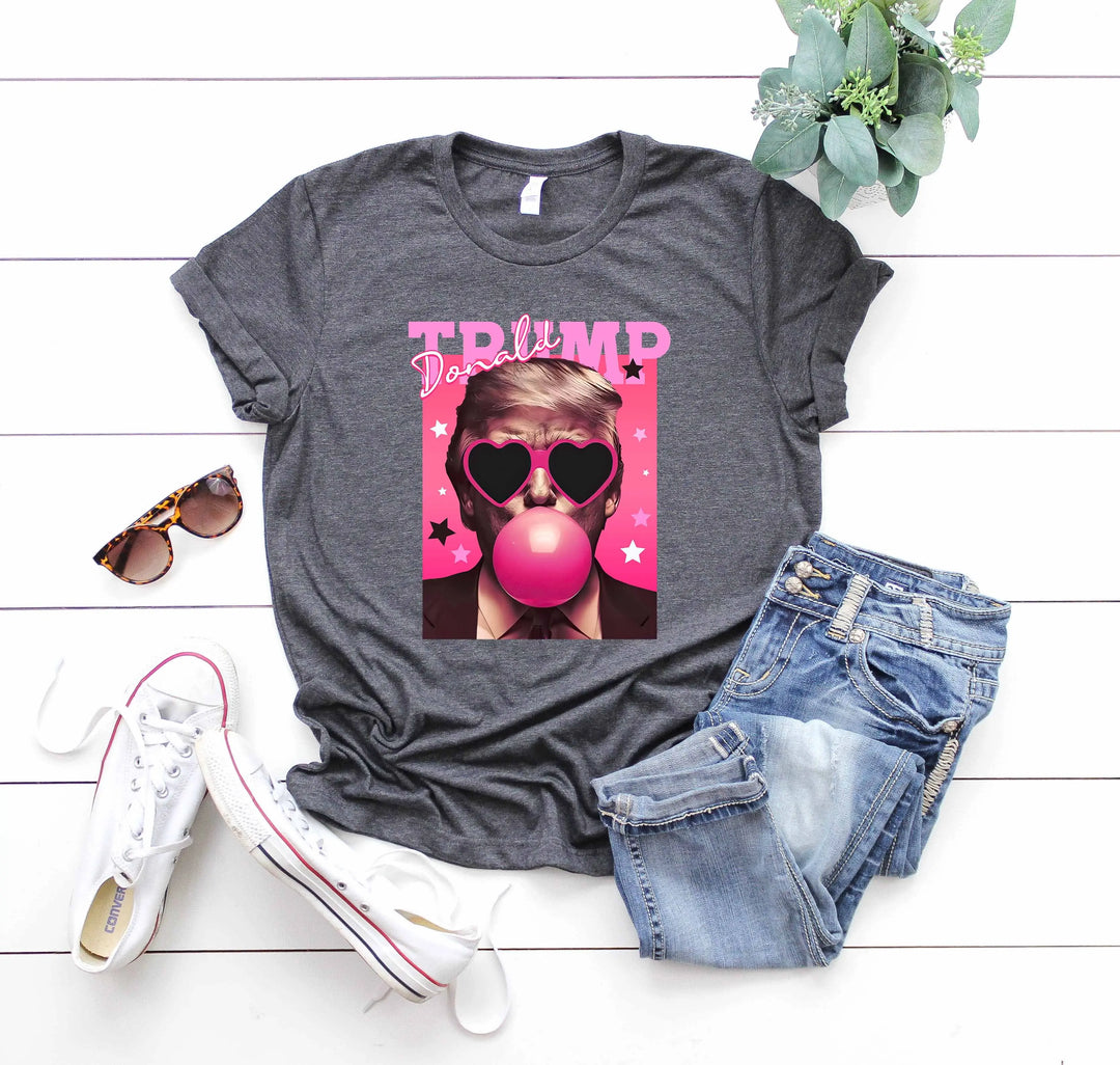 Donald Trump Bubble Gum Shirt | Funny Trump Pink Sunglasses Tee Shirtprintingcenter