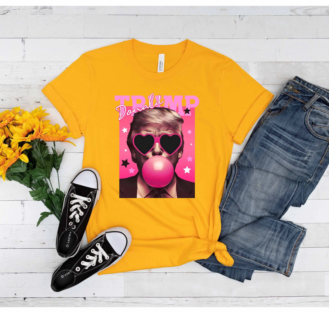 Donald Trump Bubble Gum Shirt | Funny Trump Pink Sunglasses Tee Shirtprintingcenter