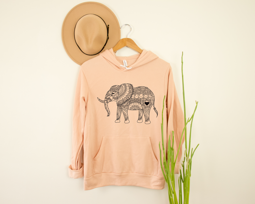 Mandala Elephant Sweatshirt Hoodie - Boho Zoo Animal Gift for Lovers