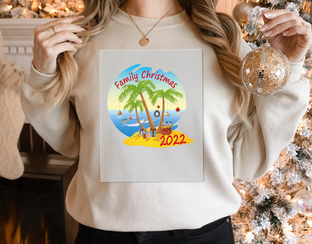 Family Christmas Sea Sand Sun 2025 DTF Transfers, Ready to Press Transfers