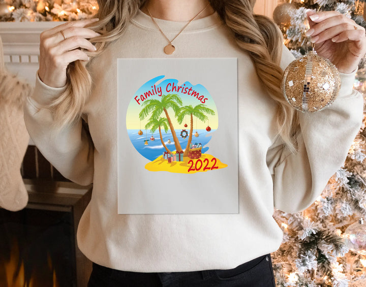 Family Christmas Sea Sand Sun 2025 DTF Transfers, Ready to Press Transfers