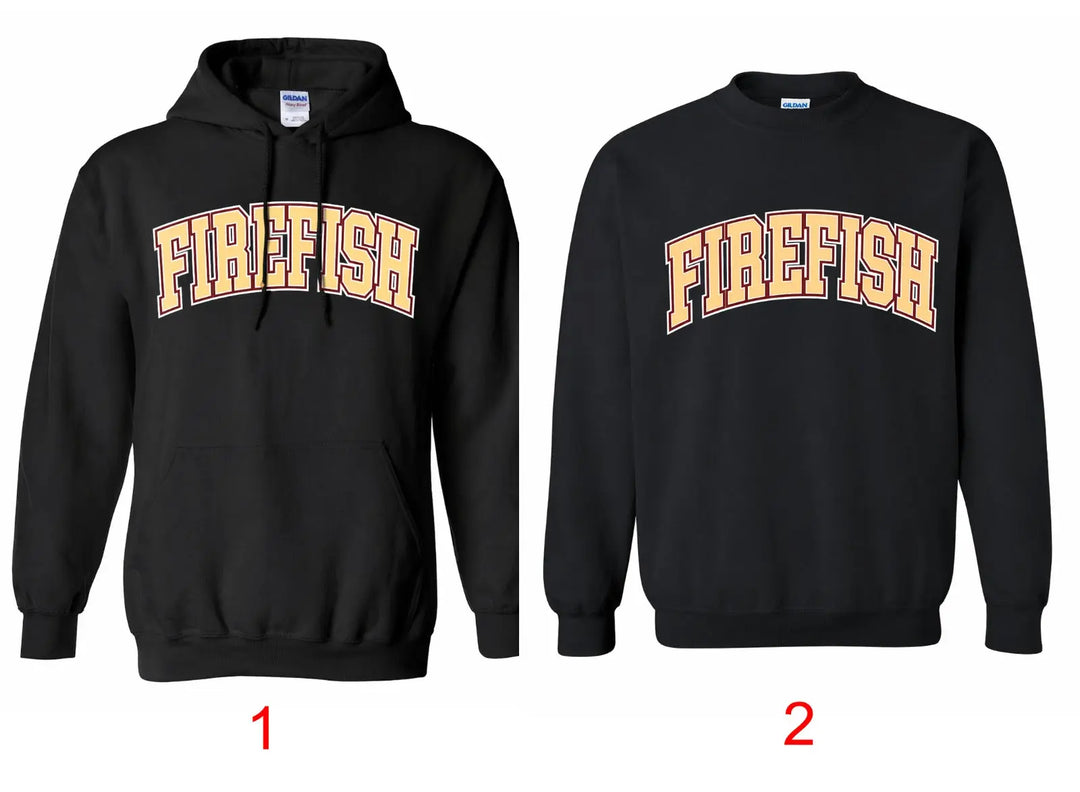 Firefish Swim Team Sweatshirt and Hoodie (Black/White Edition)