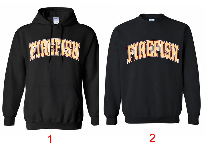 Firefish Swim Team Sweatshirt and Hoodie (Black/White Edition)