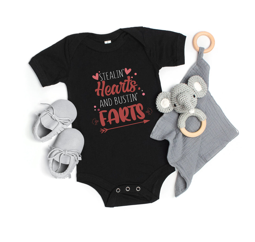 Funny Baby Bodysuit - Stealin' Hearts & Bustin' Farts Bodysuit Shirtprintingcenter