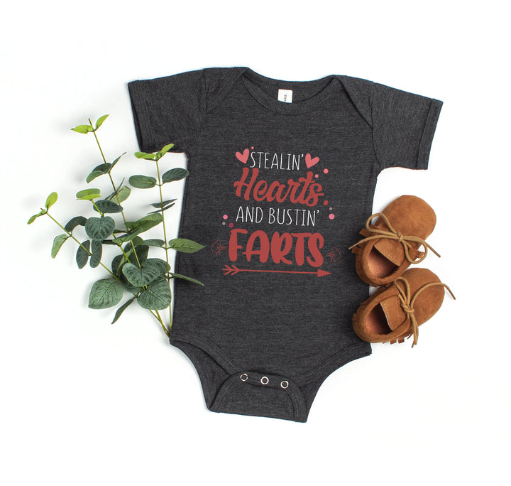 Funny Baby Bodysuit - Stealin' Hearts & Bustin' Farts Bodysuit Shirtprintingcenter