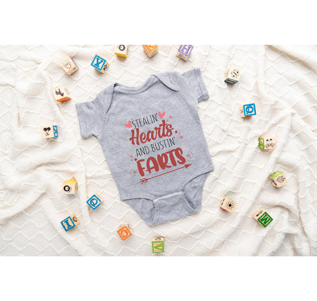 Funny Baby Bodysuit - Stealin' Hearts & Bustin' Farts Bodysuit Shirtprintingcenter