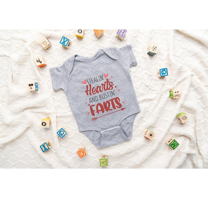 Funny Baby Bodysuit - Stealin' Hearts & Bustin' Farts Bodysuit Shirtprintingcenter