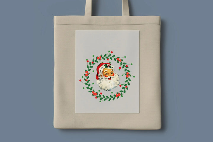 Funny Christmas DTF Transfers | Retro Santa Face DTF Transfers