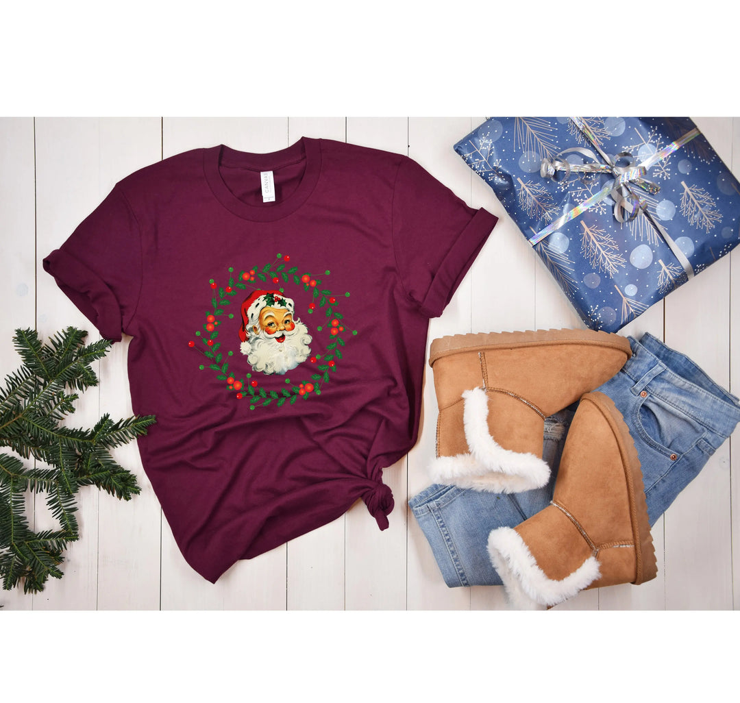 Funny Christmas Shirt | Retro Santa Face Tee Shirtprintingcenter