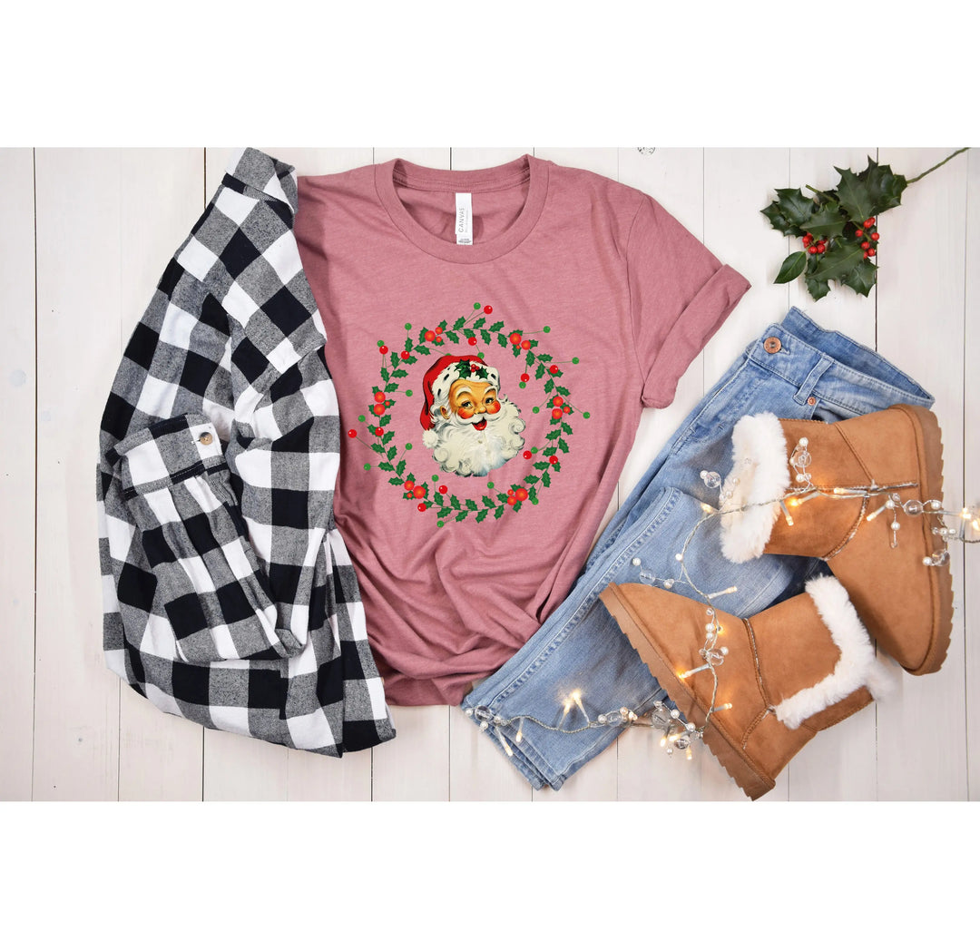 Funny Christmas Shirt | Retro Santa Face Tee Shirtprintingcenter