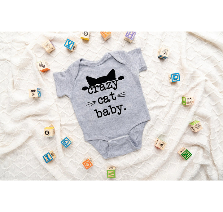 Funny Crazy Cat Baby Bodysuit - Hipster Kitten Newborn Gift Shirtprintingcenter