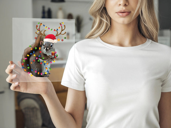 Funny Squirrel Christmas Lights DTF Transfer, Ready to Press Design