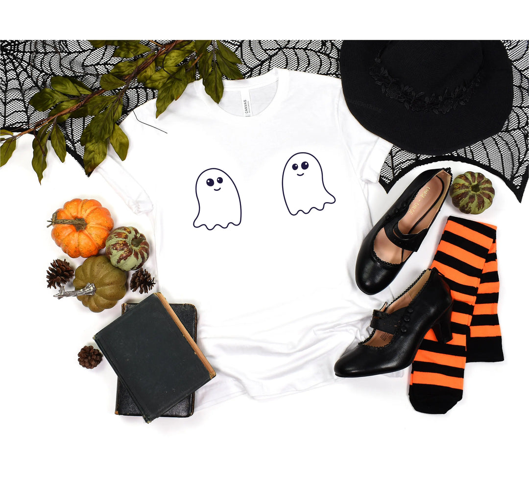 Ghost Boobs Unisex Tee | Funny Boo-Bies Halloween Graphic Vintage Shirt Shirtprintingcenter