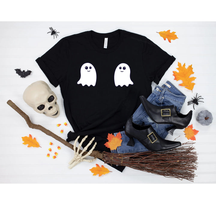 Ghost Boobs Unisex Tee | Funny Boo-Bies Halloween Graphic Vintage Shirt Shirtprintingcenter