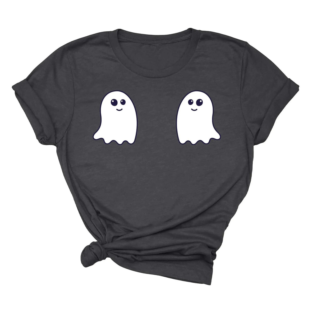 Ghost Boobs Unisex Tee | Funny Boo-Bies Halloween Graphic Vintage Shirt Shirtprintingcenter