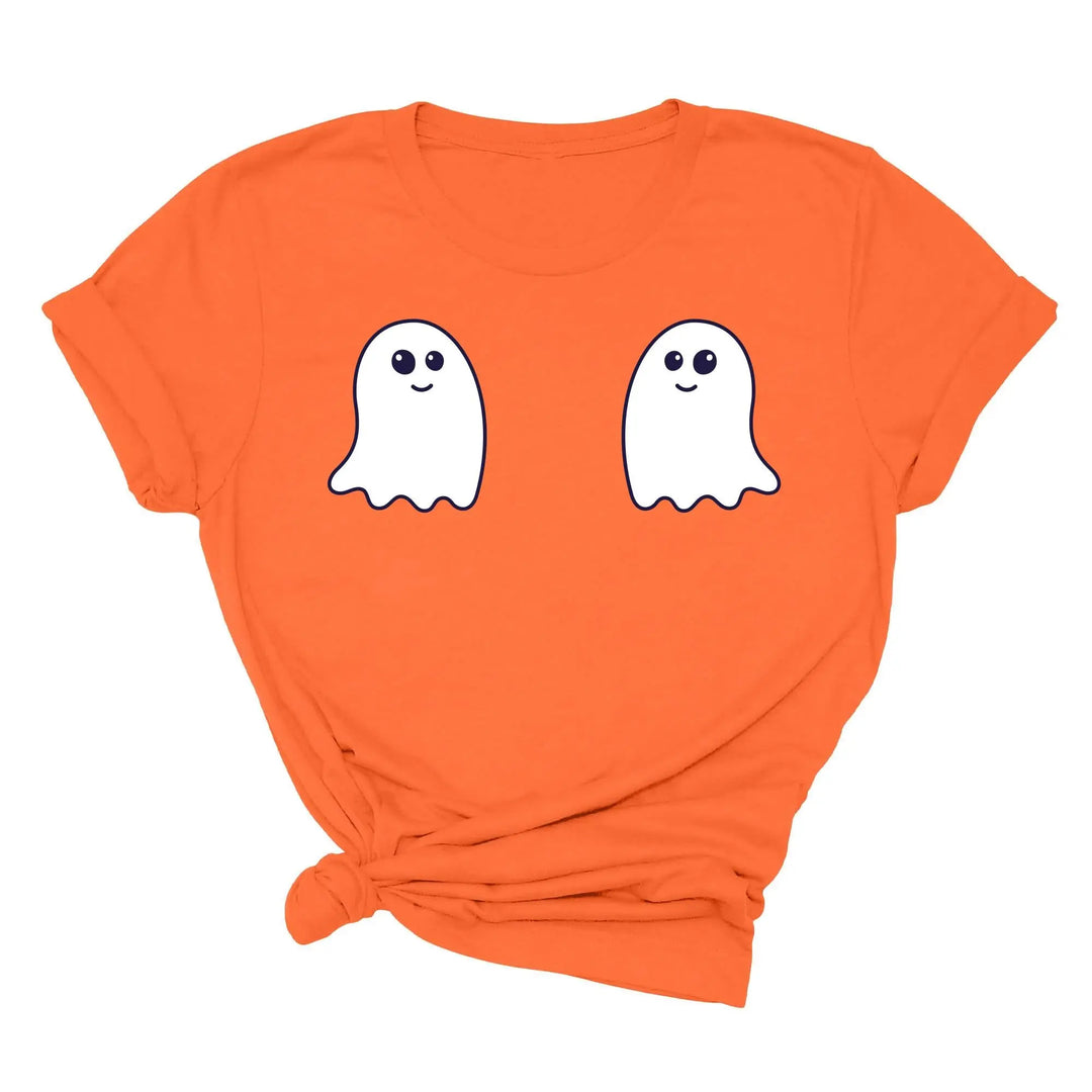 Ghost Boobs Unisex Tee | Funny Boo-Bies Halloween Graphic Vintage Shirt Shirtprintingcenter
