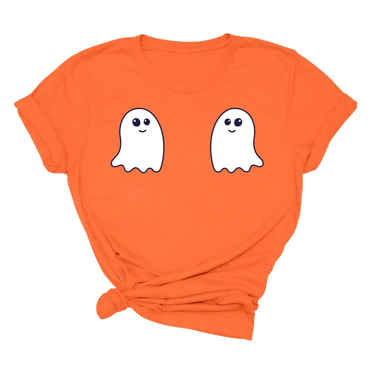 Ghost Boobs Unisex Tee | Funny Boo-Bies Halloween Graphic Vintage Shirt Shirtprintingcenter
