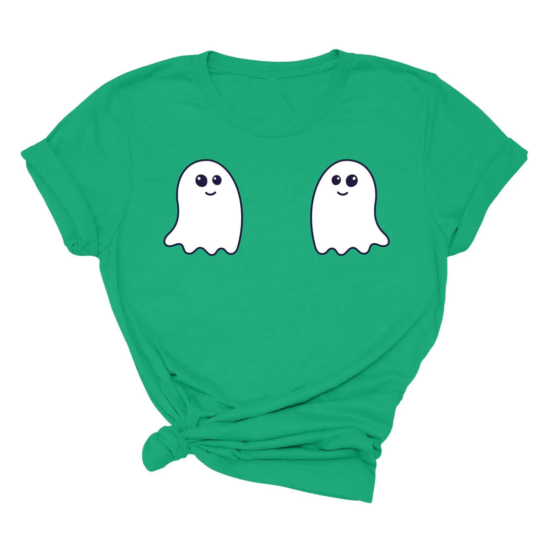 Ghost Boobs Unisex Tee | Funny Boo-Bies Halloween Graphic Vintage Shirt Shirtprintingcenter