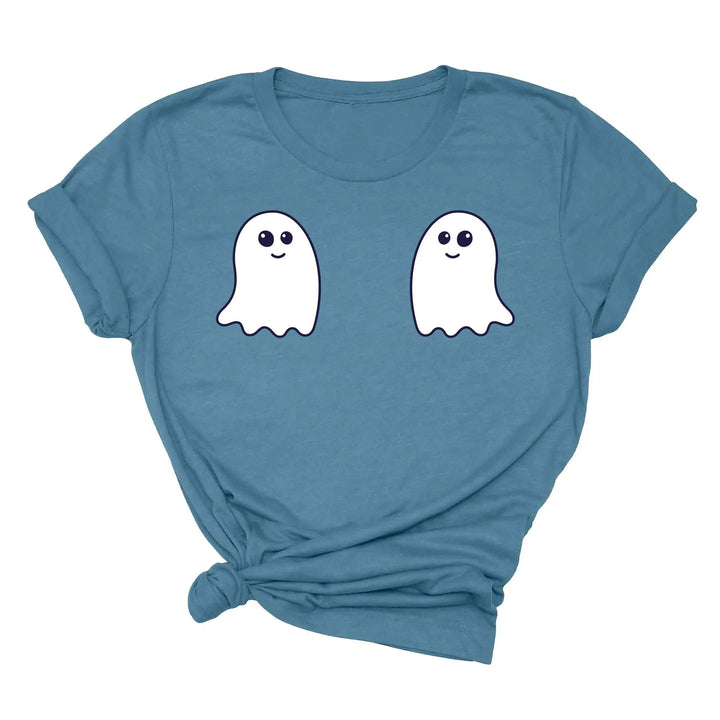 Ghost Boobs Unisex Tee | Funny Boo-Bies Halloween Graphic Vintage Shirt Shirtprintingcenter