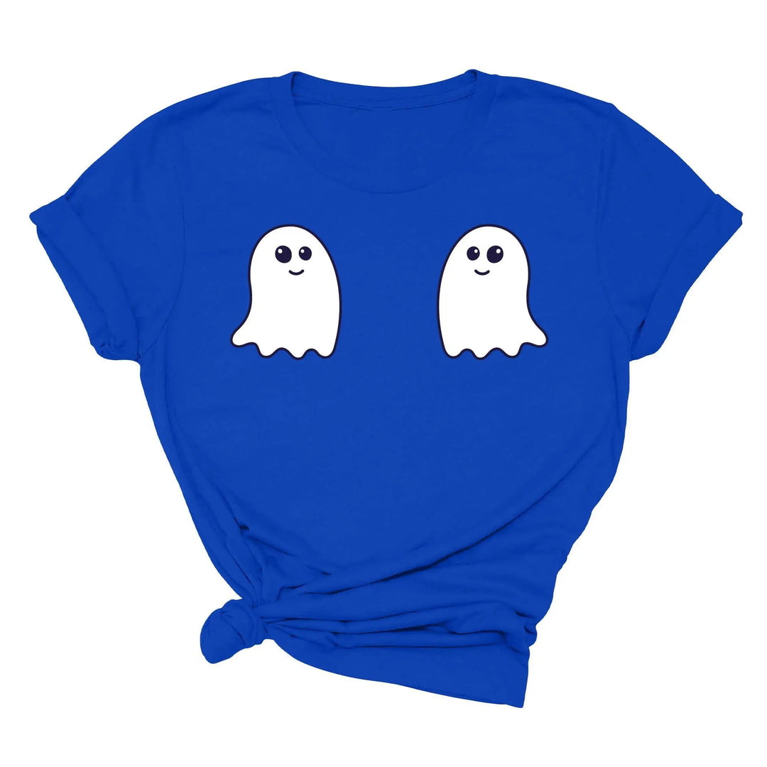 Ghost Boobs Unisex Tee | Funny Boo-Bies Halloween Graphic Vintage Shirt Shirtprintingcenter