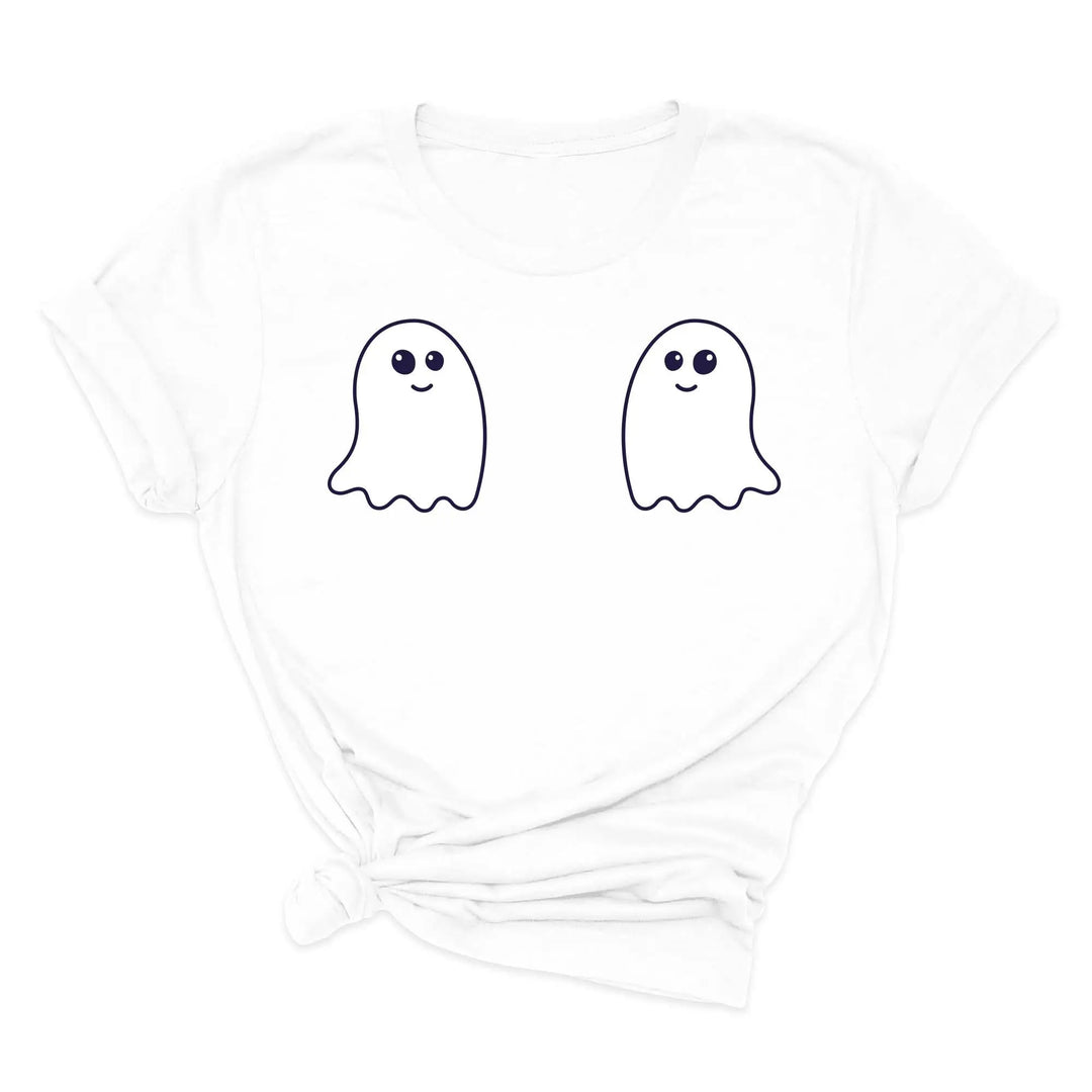 Ghost Boobs Unisex Tee | Funny Boo-Bies Halloween Graphic Vintage Shirt Shirtprintingcenter