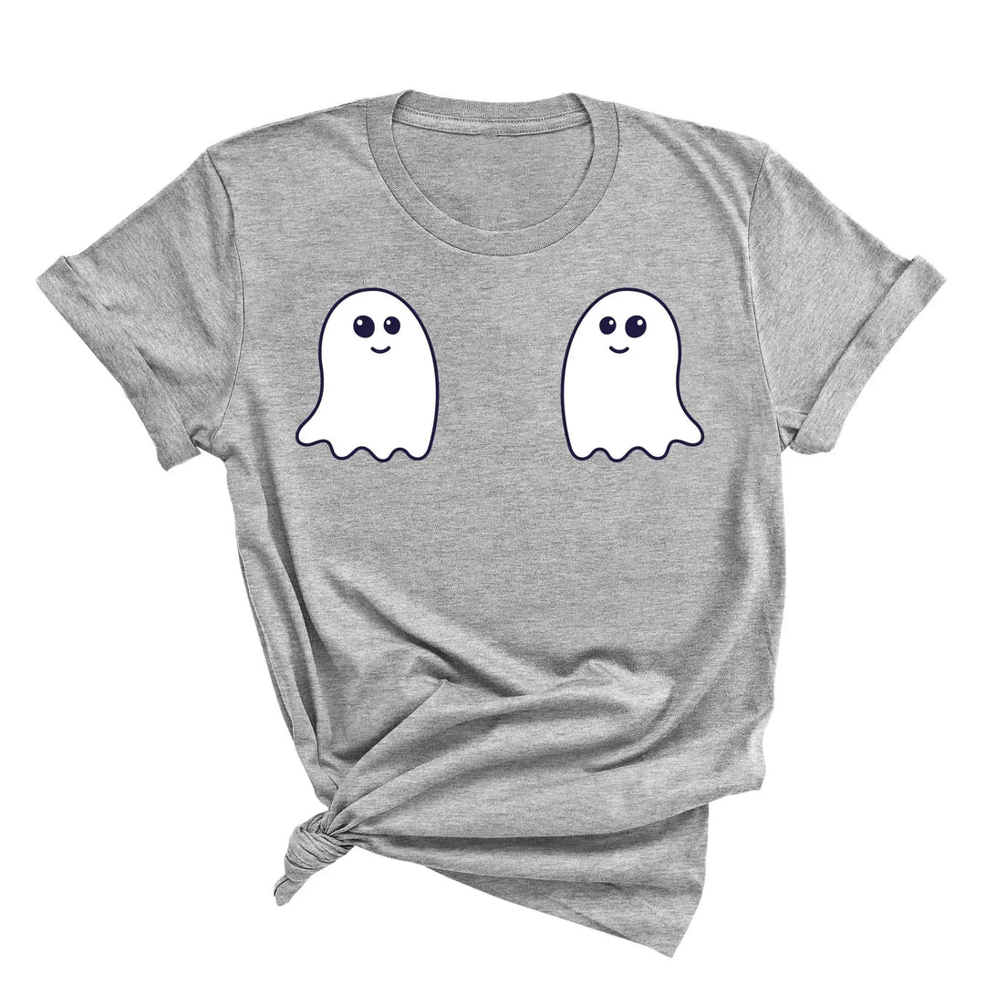Ghost Boobs Unisex Tee | Funny Boo-Bies Halloween Graphic Vintage Shirt Shirtprintingcenter