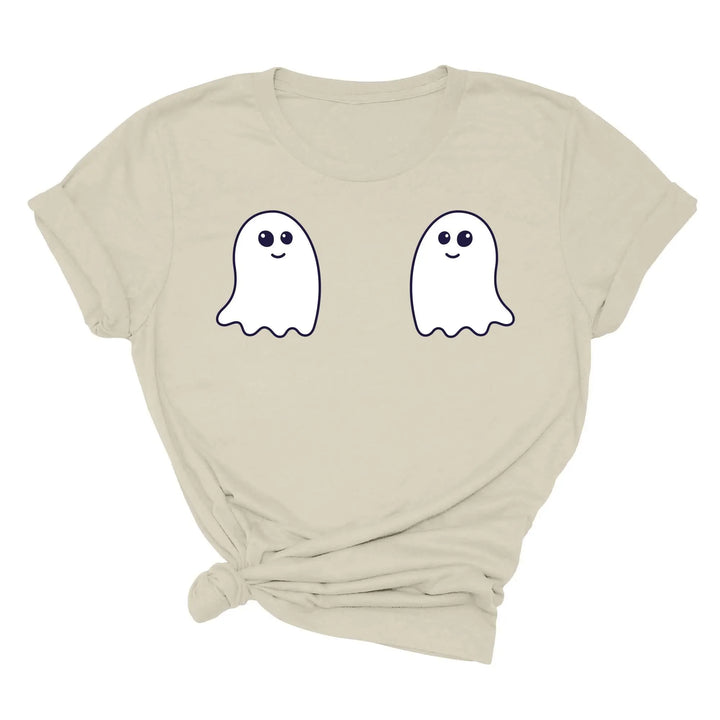 Ghost Boobs Unisex Tee | Funny Boo-Bies Halloween Graphic Vintage Shirt Shirtprintingcenter