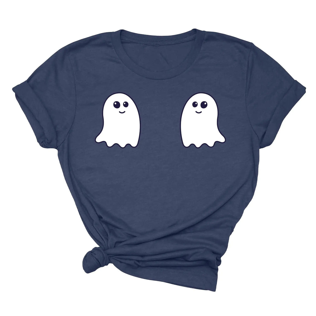 Ghost Boobs Unisex Tee | Funny Boo-Bies Halloween Graphic Vintage Shirt Shirtprintingcenter