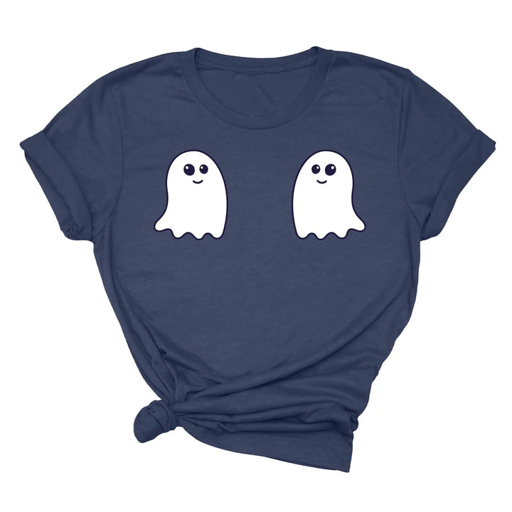 Ghost Boobs Unisex Tee | Funny Boo-Bies Halloween Graphic Vintage Shirt Shirtprintingcenter