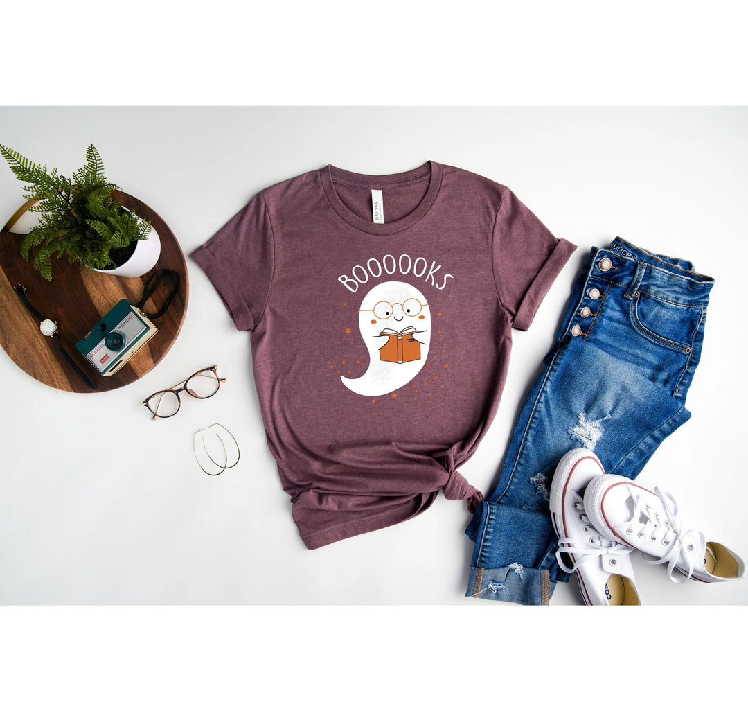 Ghost Books Halloween Reading Tee | Librarian Bookworm Teacher Shirt Gift Shirtprintingcenter
